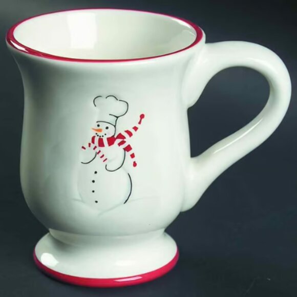 Williams-Sonoma Snowman Chef Set of Four Footed Mugs New in Box - Picture 5 of 10